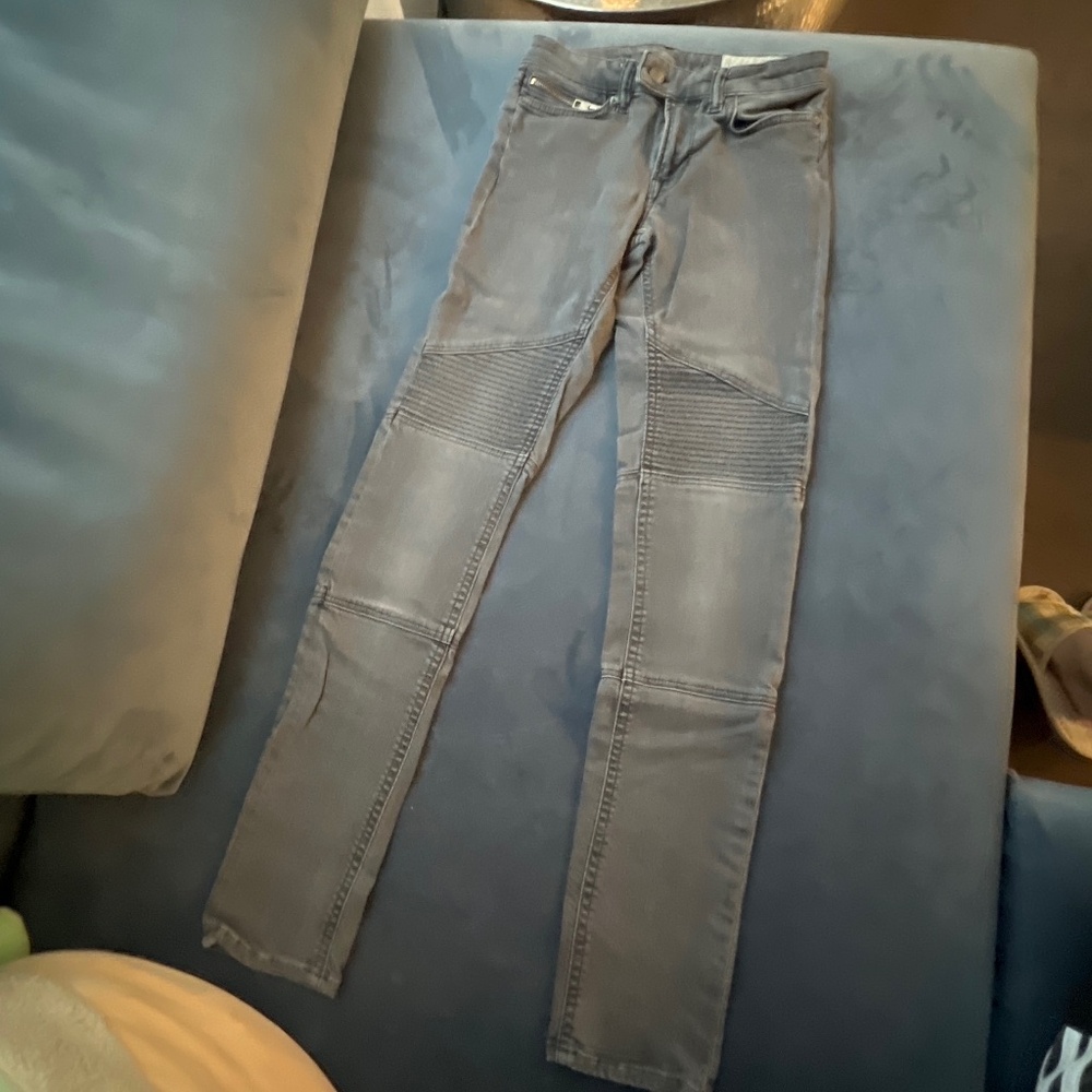 All Saints Skinny Biker Jeans Size 24 Dark Gray